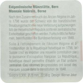 Preview: 100 Franken 1998 B - 200 Jahre Helvetische Republik