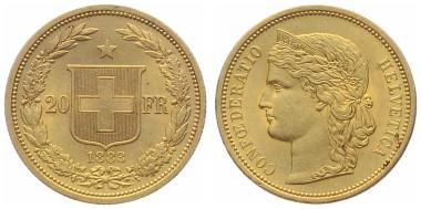 20 Franken 1883 B - Helvetia