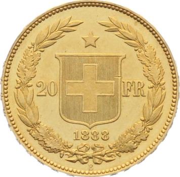 Preview: 20 Franken 1888 B | äusserst selten & in hervorragender Qualität