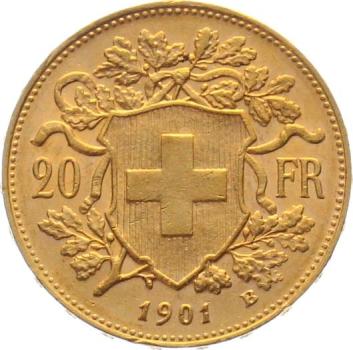 20 Franken 1901 B - Vreneli