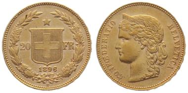 20 Franken 1896 B - Helvetia