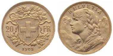 20 Franken 1902 B - Vreneli