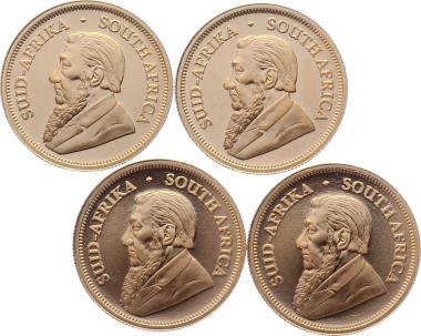 Preview: Südafrika 1/4 Krügerrand 2026 - 1/4 Unze Feingold - Lot mit 4 Stück