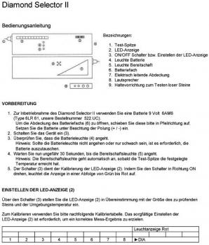 Diamantentester "SELECTOR II"