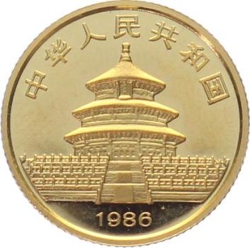 Preview: China 10 Yuan 1986 Panda - 1/10 Unze Feingold