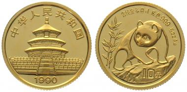 China 10 Yuan 1990 Panda - 1/10 Unze Feingold