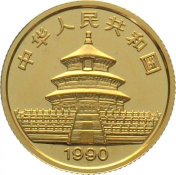 Preview: China 10 Yuan 1990 Panda - 1/10 Unze Feingold