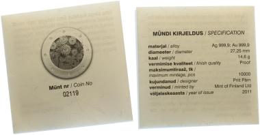 Preview: Estland 20 Euro 2011 Estland als Mitglied der Europäischen Währungsunion (Uhrwerk) PP