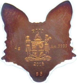 Preview: FIDSCHI FIJI 5 DOLLARS 2018 "BRILLANT ANIMAL MASK FOX - FUCHS"