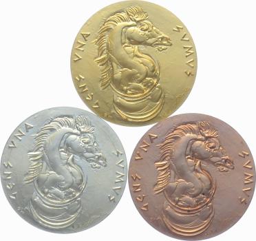 Preview: 1982 Hans Erni | Schacholympiade Luzern - 3er Set Gold & Silber & Bronce