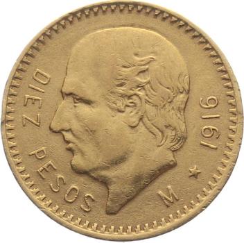 Mexiko 10 Pesos 1916 M - Hidalgo