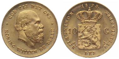 Preview: Niederlande 10 Gulden 1875 - Willem III.