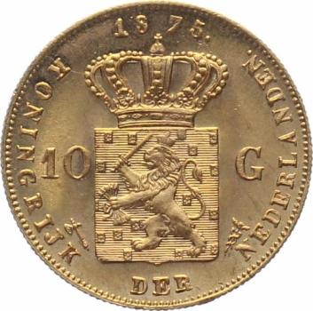 Preview: Niederlande 10 Gulden 1875 - Willem III.