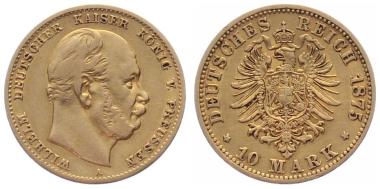 Preview: Preussen 10 Mark 1875 A - Wilhelm I.