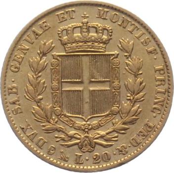 Preview: Sardinien 20 Lire 1842 - Car. Albertus