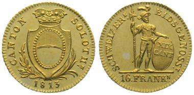 Preview: Solothurn 16 Franken 1813 (Duplone)