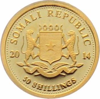 Preview: Somalia 50 Shillings 2014 Elefant - 1/25 Unze Feingold