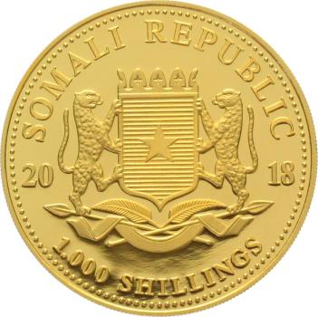 Preview: Somalia 1000 Shillings 2018 Leopard - 1 Unze Feingold