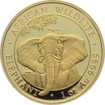 Somalia 1000 Shillings 2021 Elefant - 1 Unze Feingold