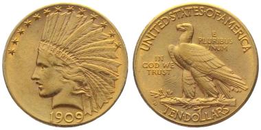 Preview: USA 10 $ 1909 D - Indianer