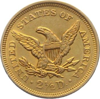 USA 2 1/2 $ 1851 o. Mzz. - Coronet Head