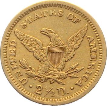 USA 2 1/2 $ 1861 o. Mzz. - Coronet Head - Bürgerkriegsjahrgang