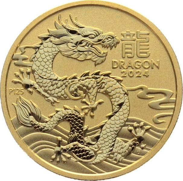 Australien 100 Dollar 2024 – Jahr des Drachen – 1 Unze Feingold