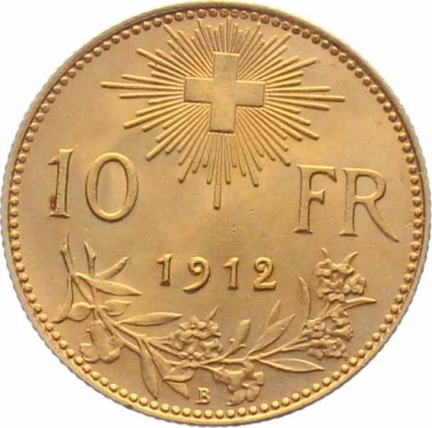 10 Franken 1912 B - Vreneli