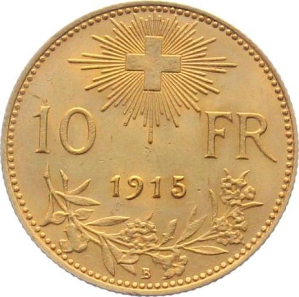 10 Franken 1915 B - Vreneli