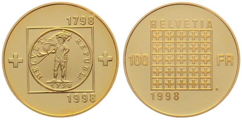 100 Franken 1998 B - 200 Jahre Helvetische Republik
