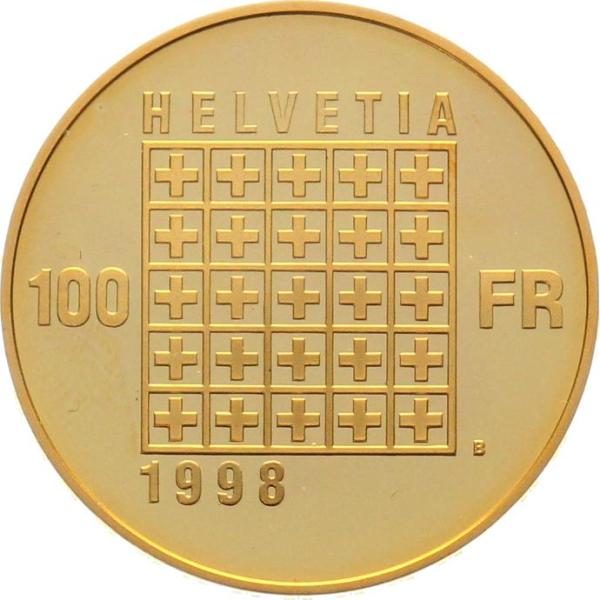 100 Franken 1998 B - 150 Jahre Bundesstaat