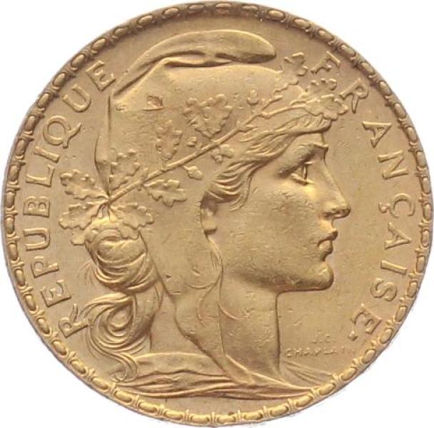 Frankreich 20 Francs 1906 – Marianne & Hahn