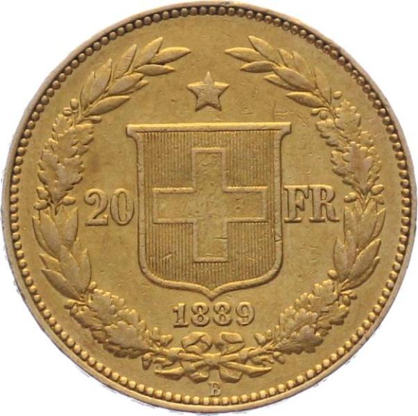 20 Franken 1889 B | Dominus *** über Kopf