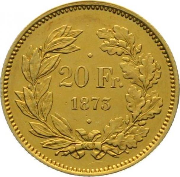 20 Franken 1873 2 Punkt - Probe