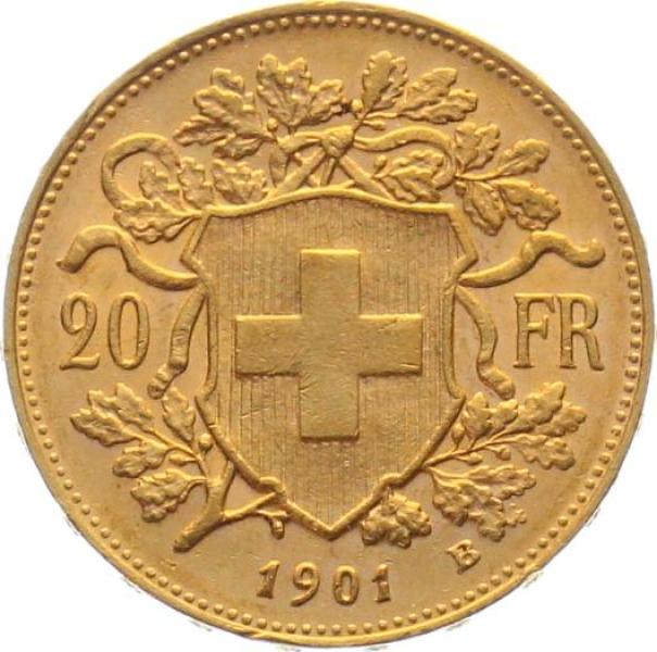 20 Franken 1901 B - Vreneli