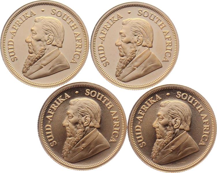 Südafrika 1/4 Krügerrand 2026 - 1/4 Unze Feingold - Lot mit 4 Stück