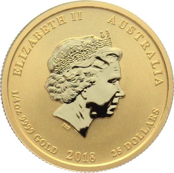 Australien 25 $ 2018 Jahr des Hundes - 1/4 Unze Feingold