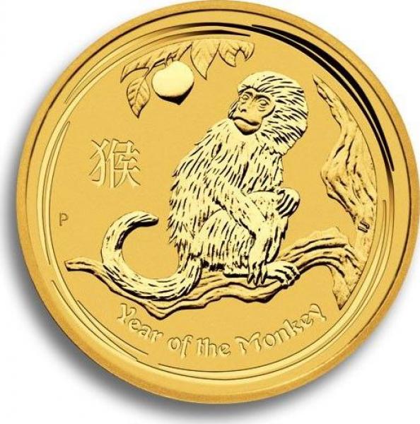 Australien 15 Dollars 2016 Jahr des Affen - 1/10 Unze Feingold