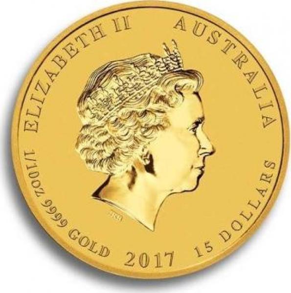 Australien 15 Dollars 2017 Jahr des Hahnes - 1/10 Unze Feingold