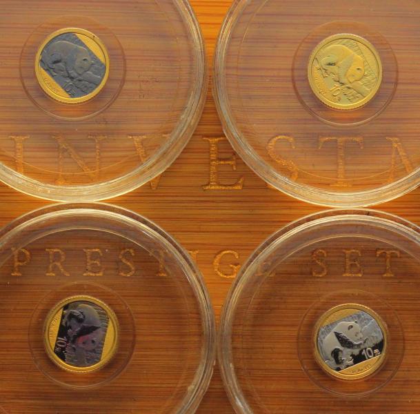 China 4er Set 1 Gramm Gold Panda 2016 - Gold Investment Prestige Set