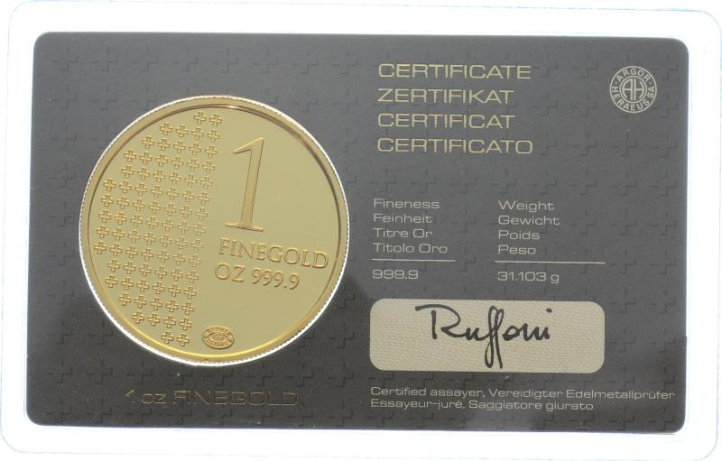 Swiss Gold Bar Finemetal AG – 1 Unze 31,103 Gramm Feingold 999,9 in Originalverpackung b