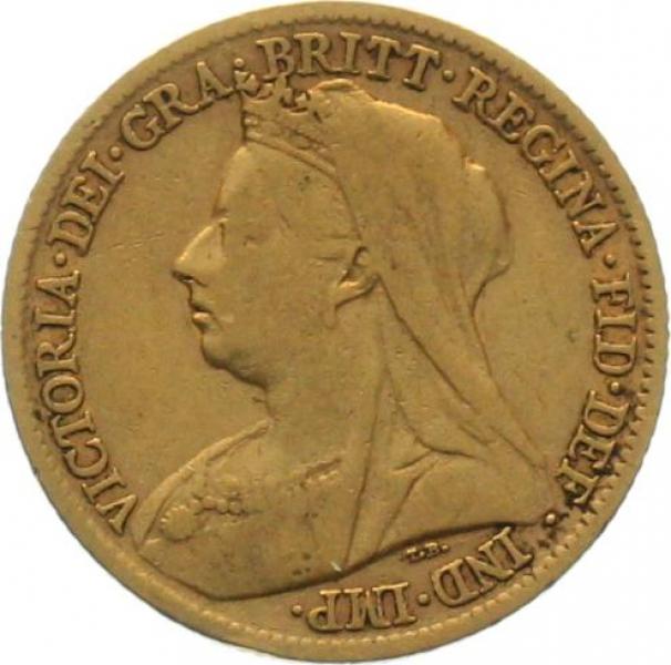 Grossbritannien 1/2 Sovereign 1898 - Viktoria mit Diadem und Schleier