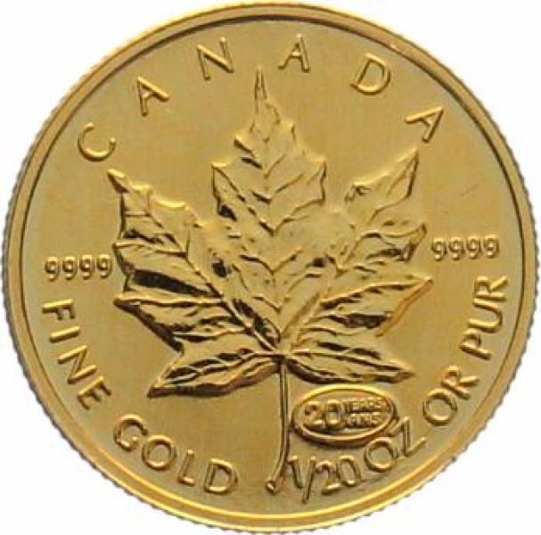 Kanada 1 $ 1999 Maple Leaf - 1/20 Unze Feingold