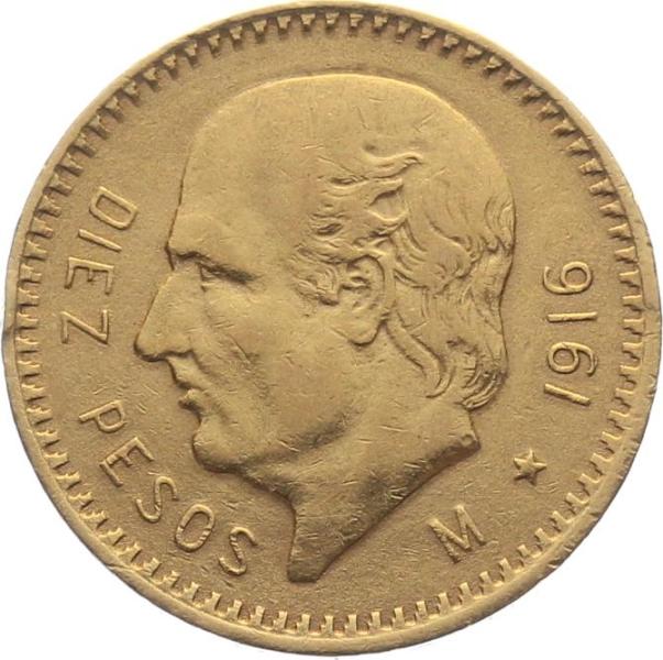 Mexiko 10 Pesos 1916 M - Hidalgo