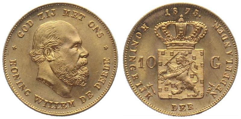 Niederlande 10 Gulden 1875 - Willem III.