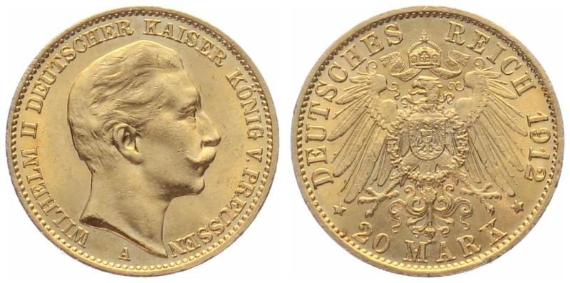 Preussen 20 Mark 1912 A - Wilhelm II.
