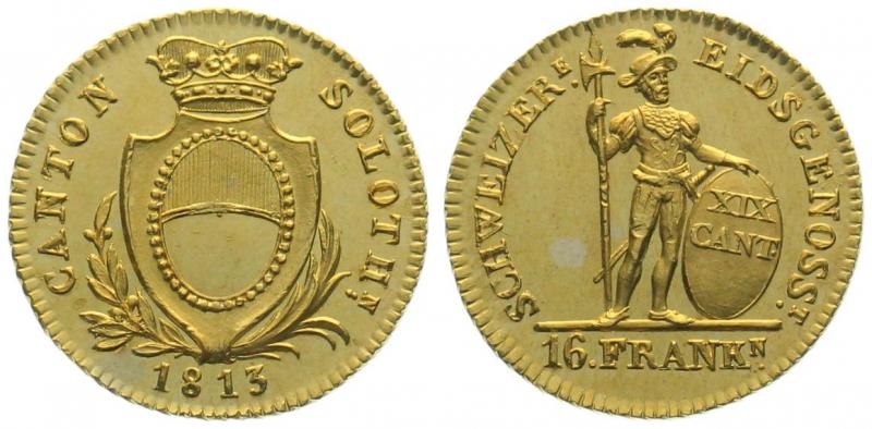 Solothurn 16 Franken 1813 (Duplone)
