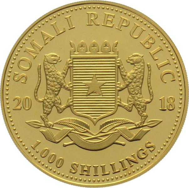 Somalia 1000 Shillings 2018 Elefant - 1 Unze Feingold