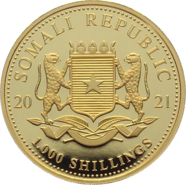 Somalia 1000 Shillings 2021 Elefant - 1 Unze Feingold