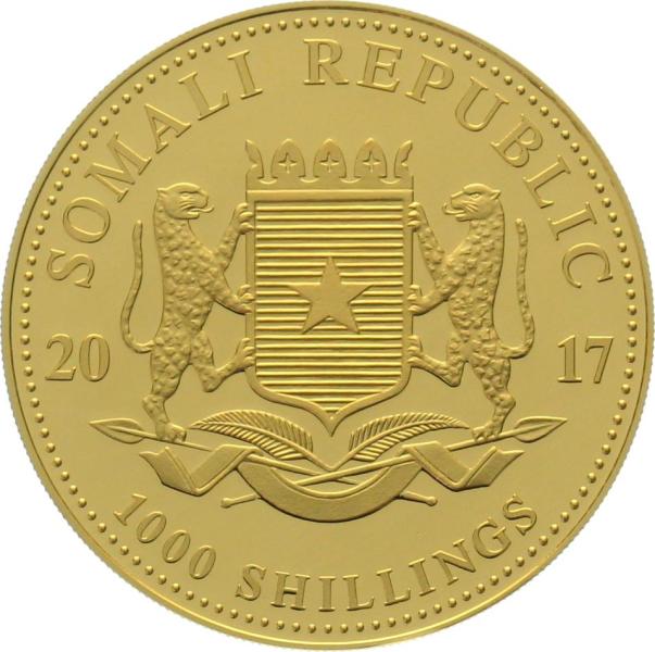 Somalia 1000 Shillings 2017 Elefant - 1 Unze Feingold